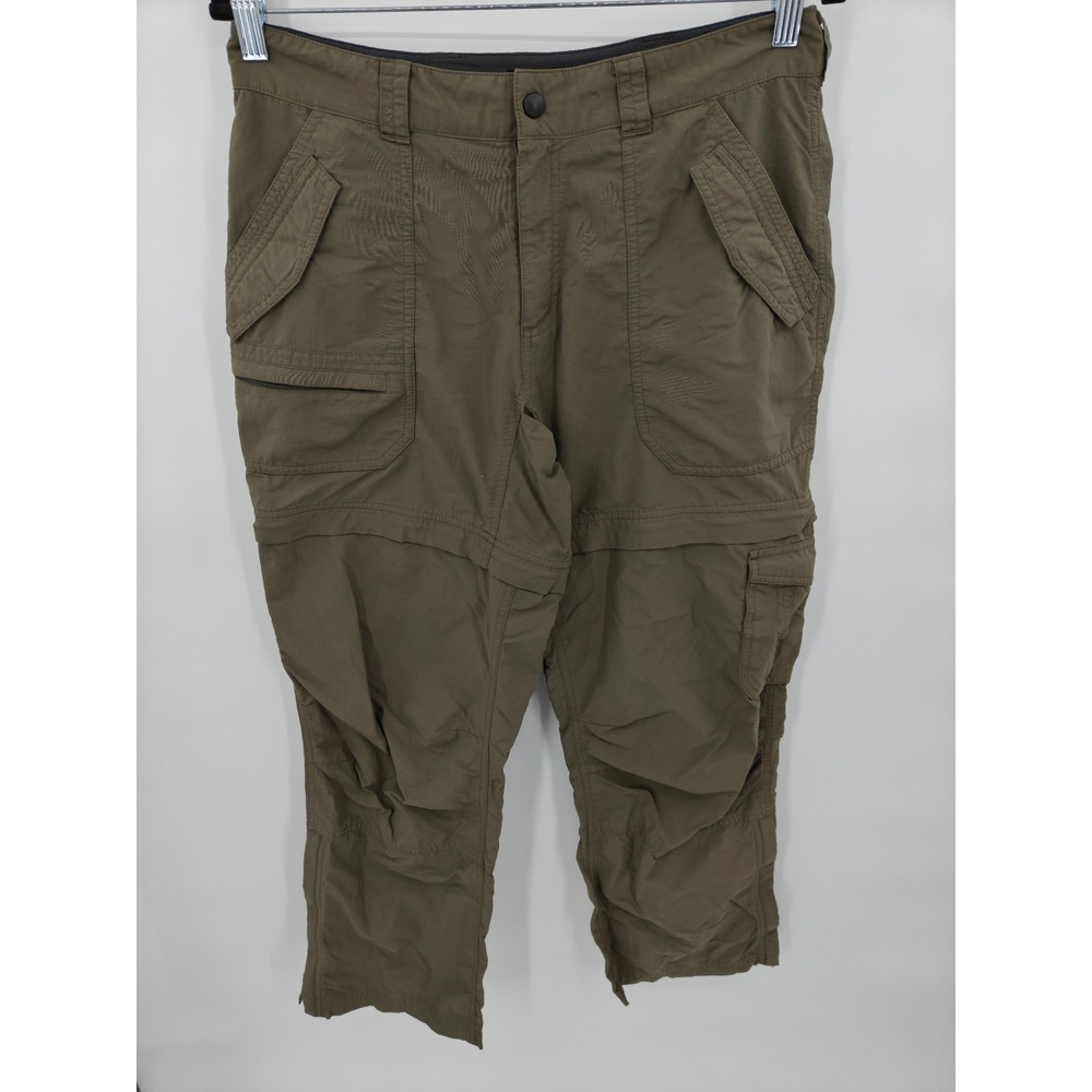 Eastern Mountain Sports Womens 8S Olive Green Convertible Hiking Cargo Pants